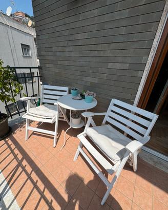 Set arredo balcone: 2 sedie + tavolino