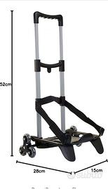 CARRELLINO UNIVERSALE Per Zaino NERO