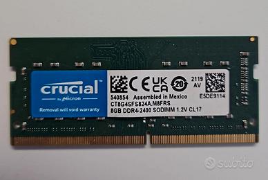 Crucial RAM DDR4 8GB 2400MHz SODIMM