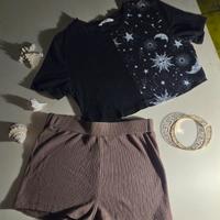 top e pantaloncino elastico