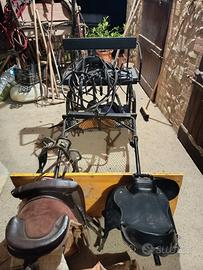 Calessino finimento due selle per pony