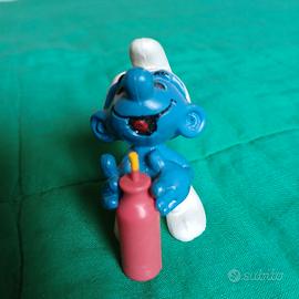 puffo con bibita (raro) peyo Schleich 1979