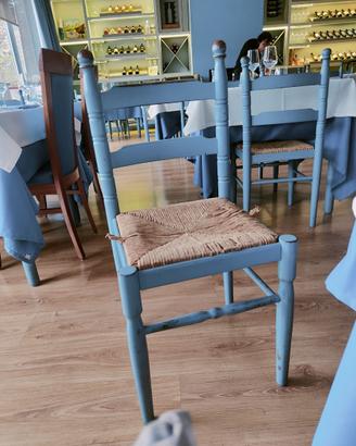 Sedie vintage in legno impagliate
