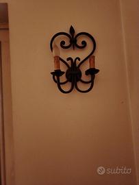 applique e lampadario  in ferro battuto 