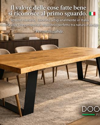 Tavoli Artigianali di Design in Rovere Massello