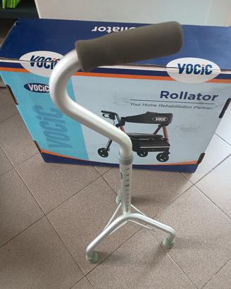 Sedia a rotelle + deambulatore e trepiedi 