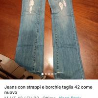 jeans ragazza donna con strappi e borchie taglia M