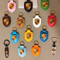 Portachiavi PORSCHE in vera pelle fiore o acciaio