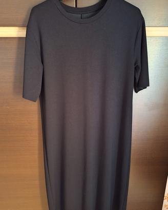 Vestito midi nero estivo leggero maglina di cotone