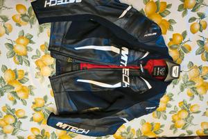 Tuta Moto Pelle 2 Pezzi MTECH Taglia 52 + Slider