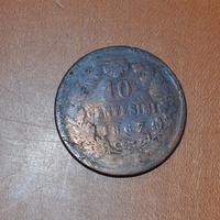 Moneta Vittorio Emanuele II 1867 consumata