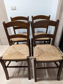 4 Sedie Legno ROSSIN&BRAGGION in toscano classico