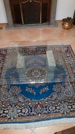 Tavolo da salotto in vetro e pietra