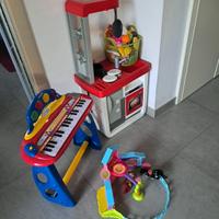 Tris di giochi, cucina, pianola tast