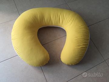 Cuscino allattamento a ciambella giallo/bianco
