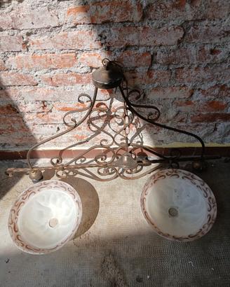 lampadario in ferro battuto 