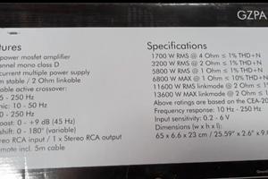  Amplificatore ground zero gzpa 1.6K-HCX 6000 watt