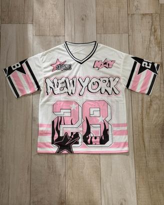 Jersey y2k Pink New York 28 Rosa