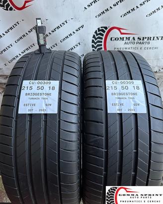 2 PNEUMATICI 215/50 R18 BRIDGESTONE ESTIVE 80%