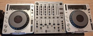 consolle pioneer silver mixer+lettori mp3 completa
