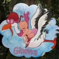 Cicogna fiocco nascita per esterno