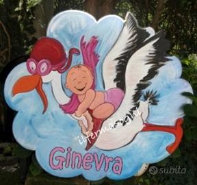 Cicogna fiocco nascita per esterno