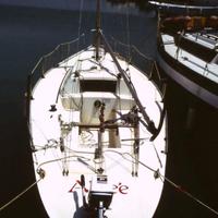 Barca a vela con piccolo motore fuoribordo