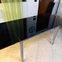 Tavolo allungabile vetro nero