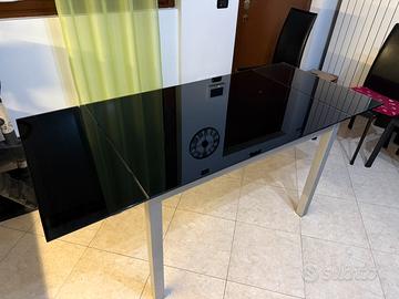 Tavolo allungabile vetro nero