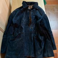 Giacca donna pelle scamosciata blu Cesena