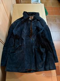 Giacca donna pelle scamosciata blu Cesena