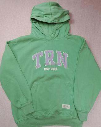 Felpa con Cappuccio terranova Verde Menta Oversize