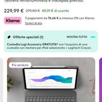 Tastiera Logitech Combo touch Apple ipad pro 12.9