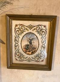 Antico Quadro Devozionale San Michele Arcangelo