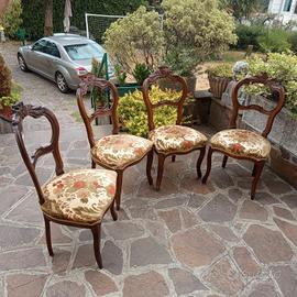 set di 4 sedie vintage del tardo 800
