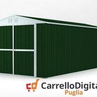 Box garage auto in Acciaio 327x611 verde scuro