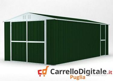 Box garage auto in Acciaio 327x611 verde scuro