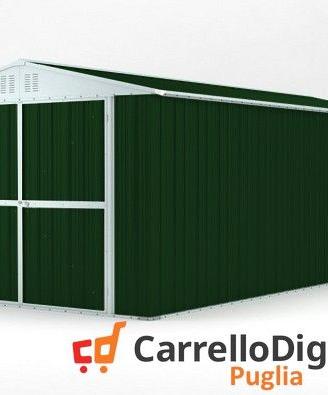Box garage auto in Acciaio 327x611 verde scuro