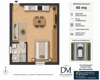 Valtesse monolocale con posto auto