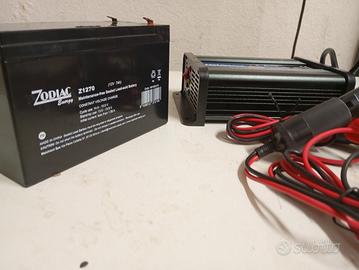 ricarica batteria motobox nuovo + batteria 12 v 