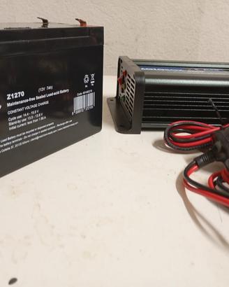 ricarica batteria motobox nuovo + batteria 12 v 