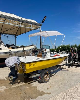 Barca in vetroresina, motore Yamaha 40 e carrello