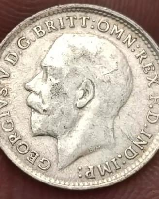 Moneta argento Gran Bretagna Georgius V 1916