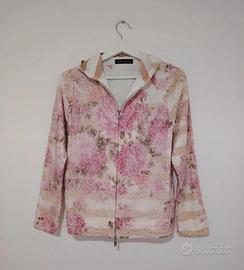 Felpa con cappuccio in pizzo e fiori