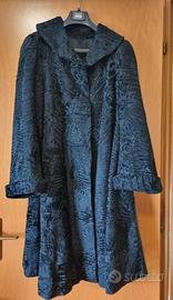 Cappotto in pelliccia astrakan nera vera 