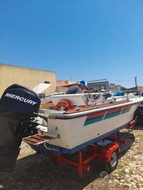 barca in vetroresina con motore