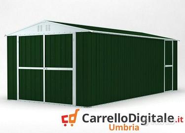 Box garage auto in Acciaio 327x611 verde scuro