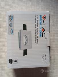 FARETTI Led V-Tac GU10 Corpo Quadrato Gesso Bianco