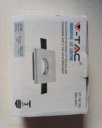 FARETTI Led V-Tac GU10 Corpo Quadrato Gesso Bianco