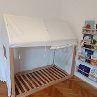 Lettino Montessori Capanna 70 x 140 con accessori
